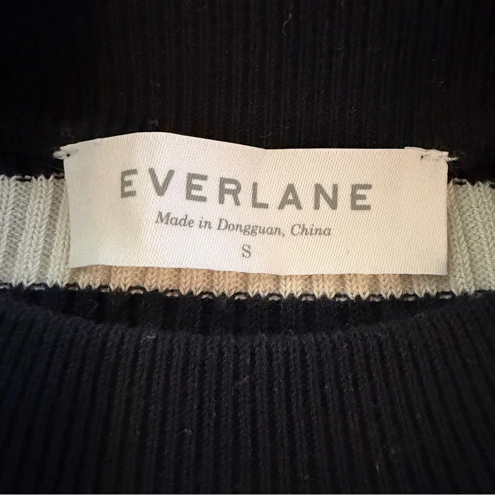 Everlane The Breton Ribbed Black & White Striped Sweater Small - Picture 7 of 8